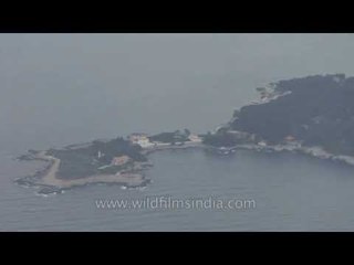 Mediterranean Sea and Cannes from the air, before landing at Nice