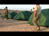 Make - shift tents for visitors at National Chambal Sanctuary