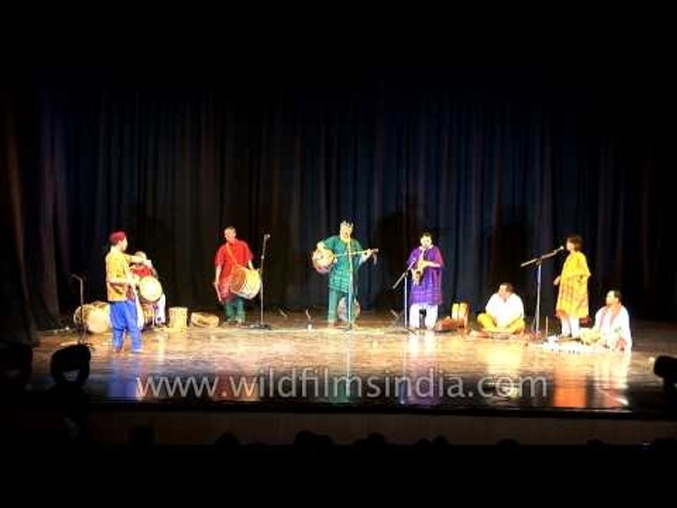 Performance by African folk musical troupe at African Festival in Delhi