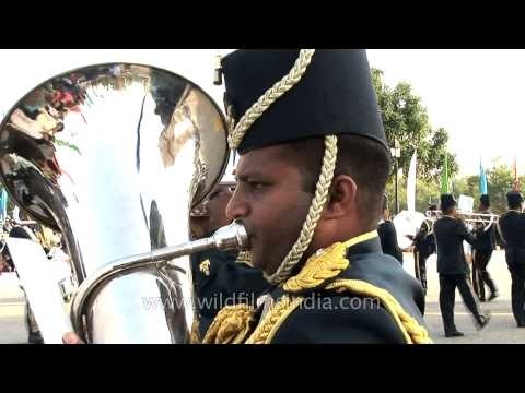 Sri Lanka Air Force Band playing baritone horn on the occasion of IAF's Platinum Jubilee