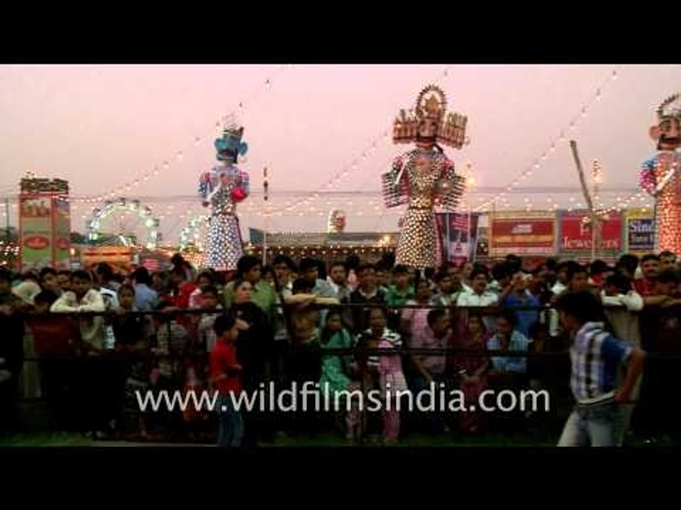 Lights, decorations and effigies at Red Fort for Dussehra celebrations