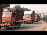 Traffic on the way to Indira Gandhi International Airport, Delhi