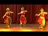 Dancers performing classical traditional odissi dance at 4th Indo European Dance Festival 2013