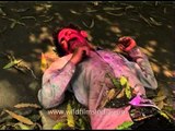 Drunk man passed out on Holi day