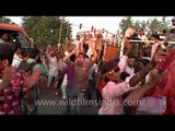 People celebrating Durga Puja on streets of National Capital 'Delhi'