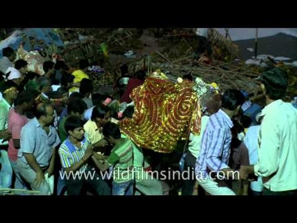 Farewell to the Goddess Durga after Durga puja
