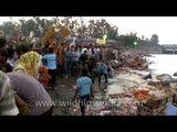 People gathered for Kali visarjan