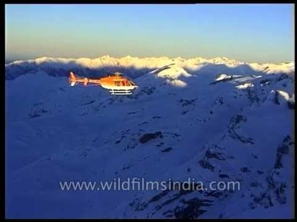Bell 407 over-flies the Himalayas