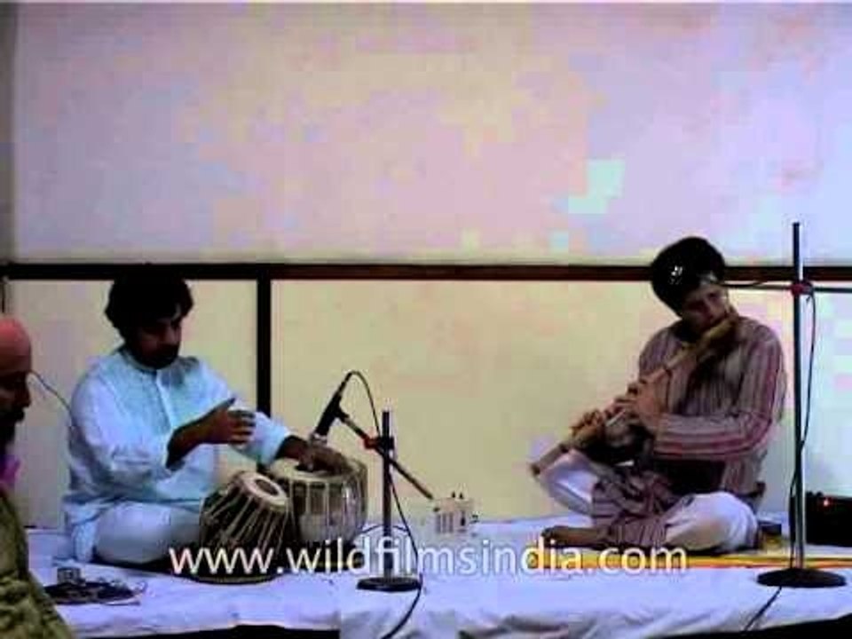 Flute recital on The Mother's birthday at the Aurobindo Ashram in Delhi, India