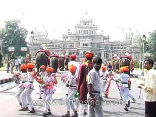 Jaipur Elephant Festival procession towards Chaugan Stadium