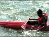 Kayaking, the popular water sport