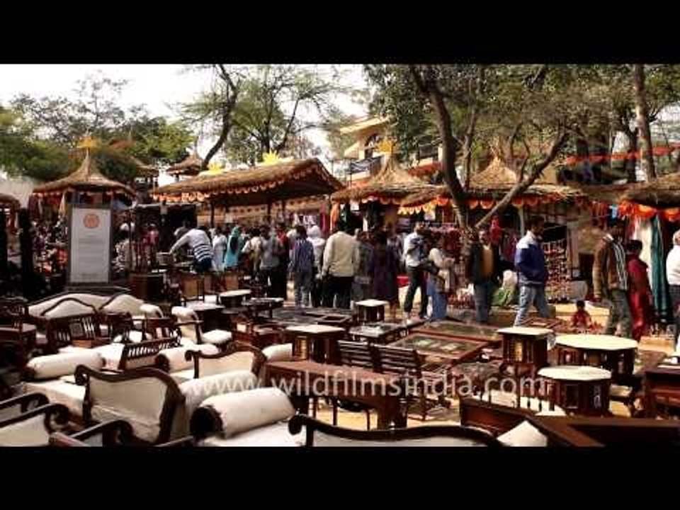 Furniture showcased at the Surajkundmela
