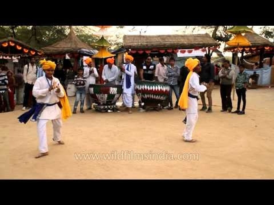 Young folk dancers performing at 27th Surajkund International Crafts Mela