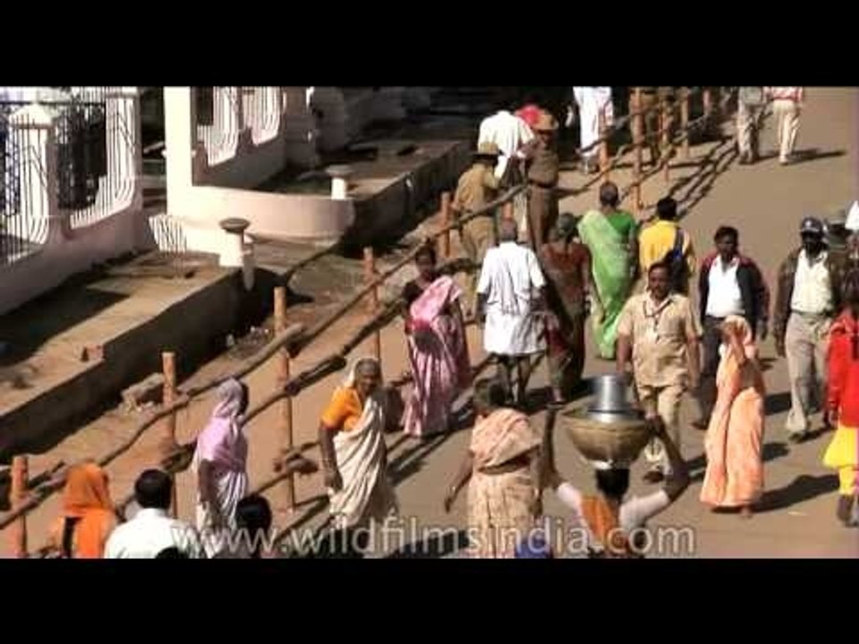 Pilgrims gathered for Mahamasthakabhisheka