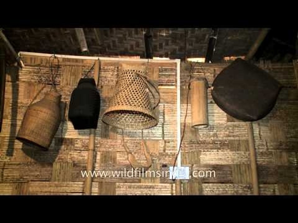 Rengma Naga hut with all their traditional items!