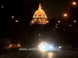 Rashtrapati Bhavan - Lit up dome glowing at night!