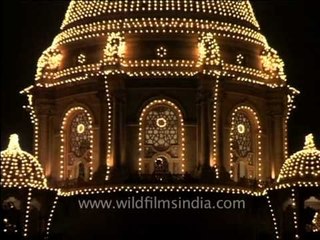 Chatri - Dome on top of Rashtrapati Bhavan lit up at night