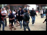 Funny dancing : Old man jamming at Hornbill festival, Nagaland