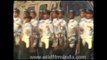 Indian Air Force (IAF) officers march during the 'Indian Air Force Day'