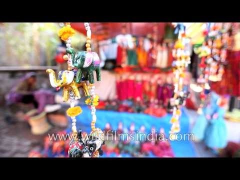Wall hangings for sale in open market of Dilli Haat