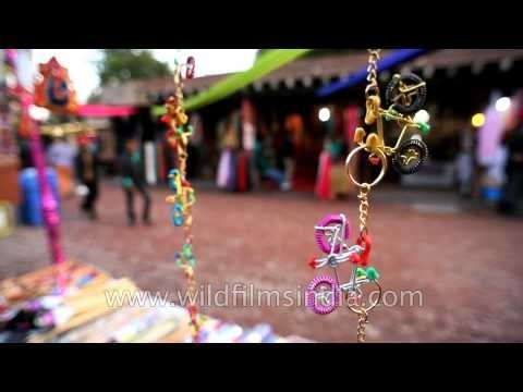Variety of key chains for sale at Dilli haat