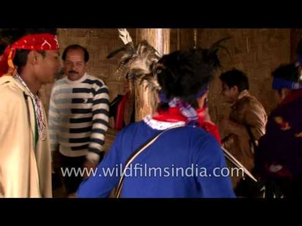 Garo tribe dancing with tourists