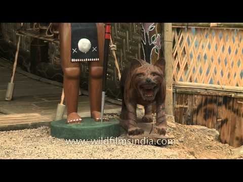 Hornbill festival hut in honor of the Naga Regiment, Nagaland