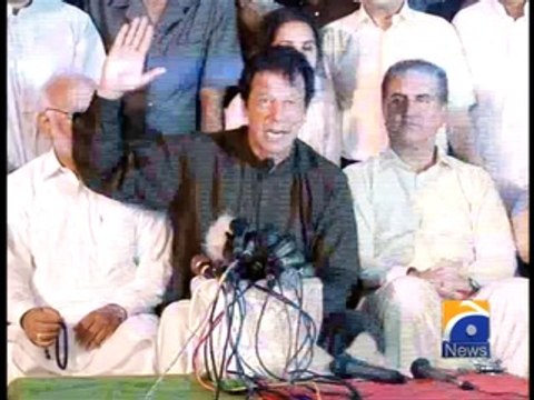 Step down before judicial probe begins, Imran to Nawaz-Geo Reports-12 Aug 2014