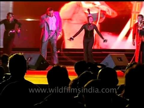 Liz Mitchell of Boney M. performing at a concert in Gurgaon