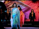 Attractive sarees and black suits at fashion show in Delhi