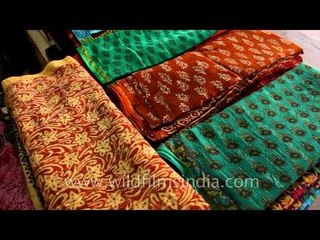 Indian shawls and kurtis store at Dilli Haat
