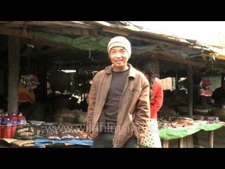 Funny guy interfering while filming a market in Senapati, Manipur