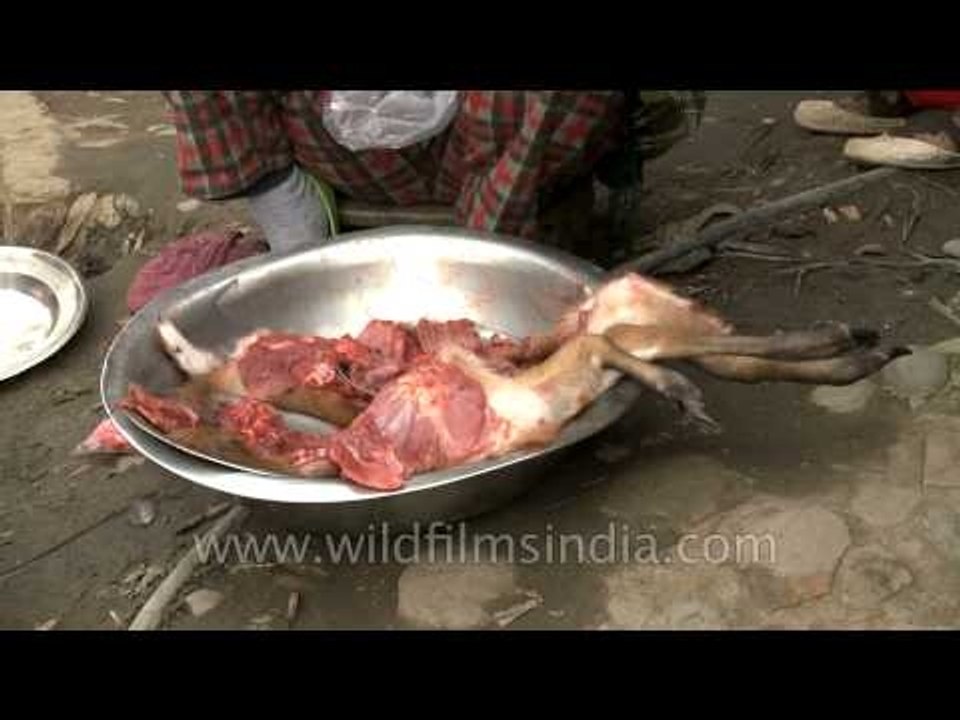 Bushmeat being sold at Senapati, Manipur