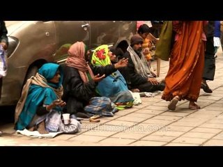 Beggars in Nizamuddin West market, Delhi