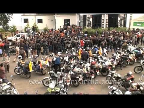 Himato Zhimomi speaks during the 4th North East Riders Meet 2012 in Nagaland