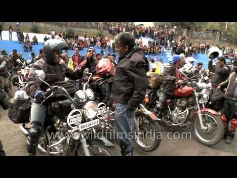 Royal Enfield Bullet riders assembled at Naga Heritage Village amphitheater ground!
