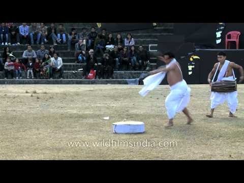Manipuri pung cholom at the Nagaland Hornbill festival