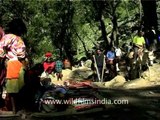 Porters and horsemen ferrying Amarnath yatris to the holy shrine