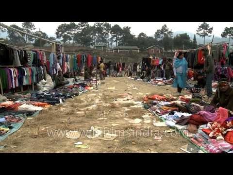 Second hand cloths on sale at Senapati ground, Manipur
