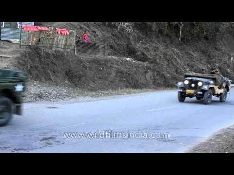 Indians dress up as American soldiers in WW2 attire and drive Willys jeeps