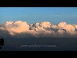 Clouds in time lapse as seen from Kisama hill top during the Hornbill Festival, Nagaland