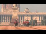 Soldiers marching down from Lutyens' edifice!