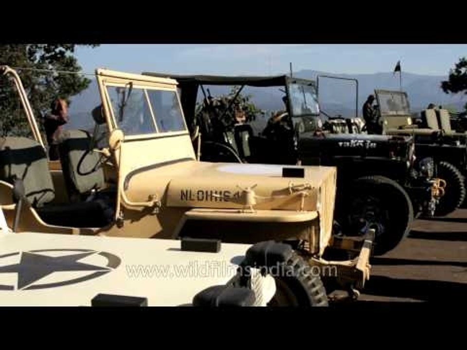 Convoys of vintage WW II Jeeps at World War 2 Peace Rally at Hornbill festival, Kohima