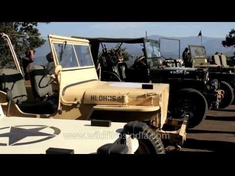 Convoys of vintage WW II Jeeps at World War 2 Peace Rally at Hornbill festival, Kohima