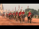 Guards on horse at the Changing of guards at Rashtrapati Bhavan