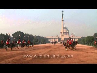 President's guard on horses at the Guard Mounting in Rashtrapati Bhavan
