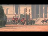 Horse guards parade at the Changing of Guard in Rashtrapati Bhavan
