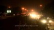 Time lapse traffic at night in bustling Indian capital City, Delhi