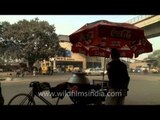 Delhi Metro coach entering Govindpuri metro station