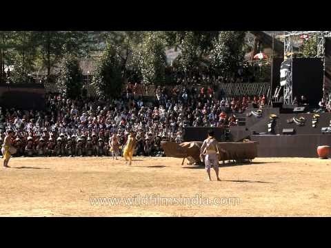 Pung Cholom performance at the opening ceremony of Nagaland Hornbill festival